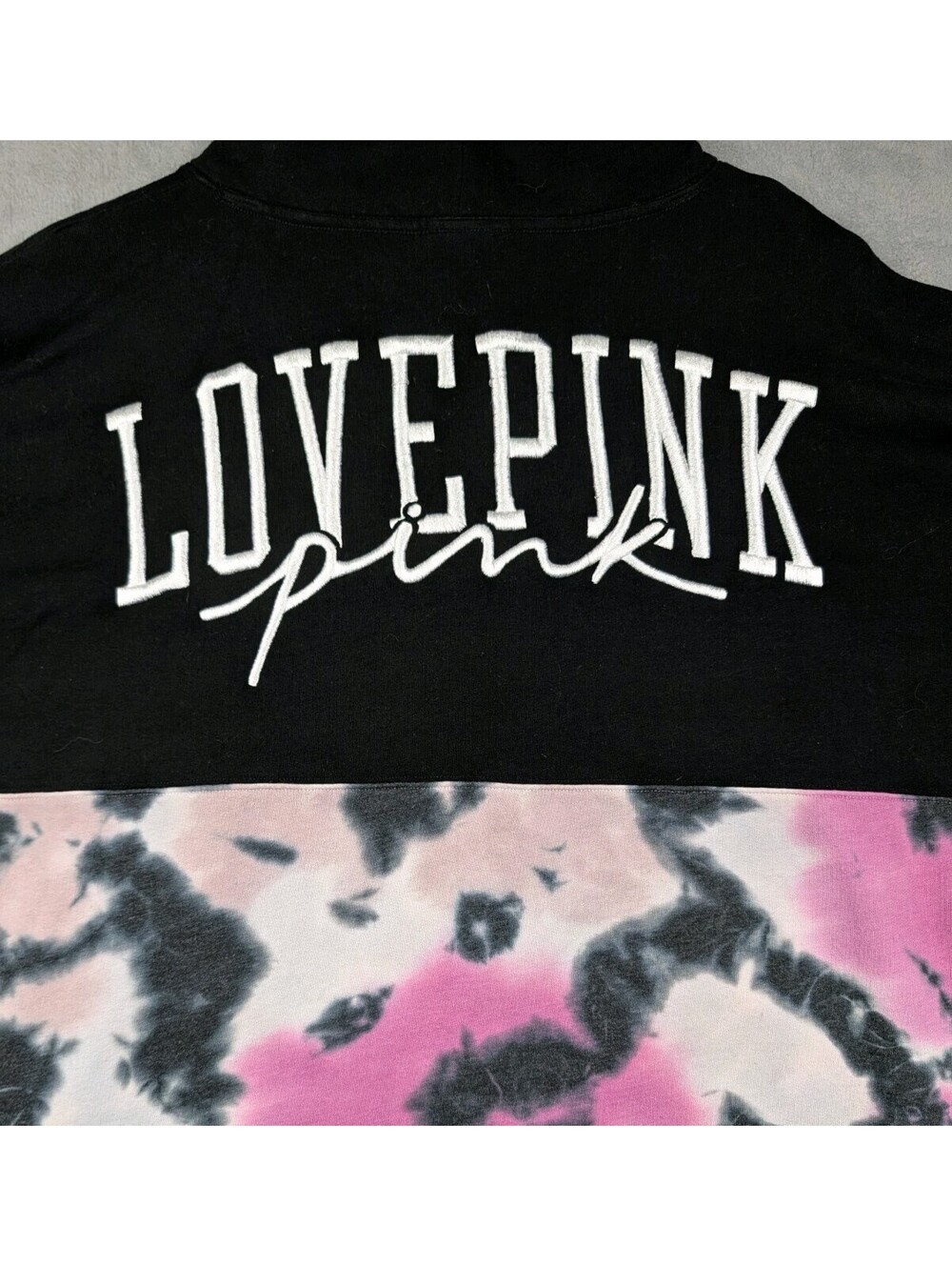 Pink Victorias Secret Womens XL Black Pink Tie Dye Love Pink Cowl Neck